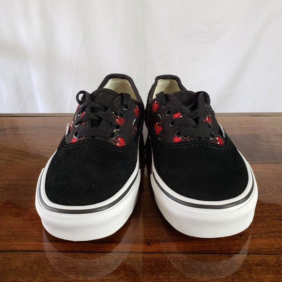 Vans Authentic Cherries Black Suede/ Canvas Skate Shoes Women's Size 6 Cherry - Picture 2 of 11